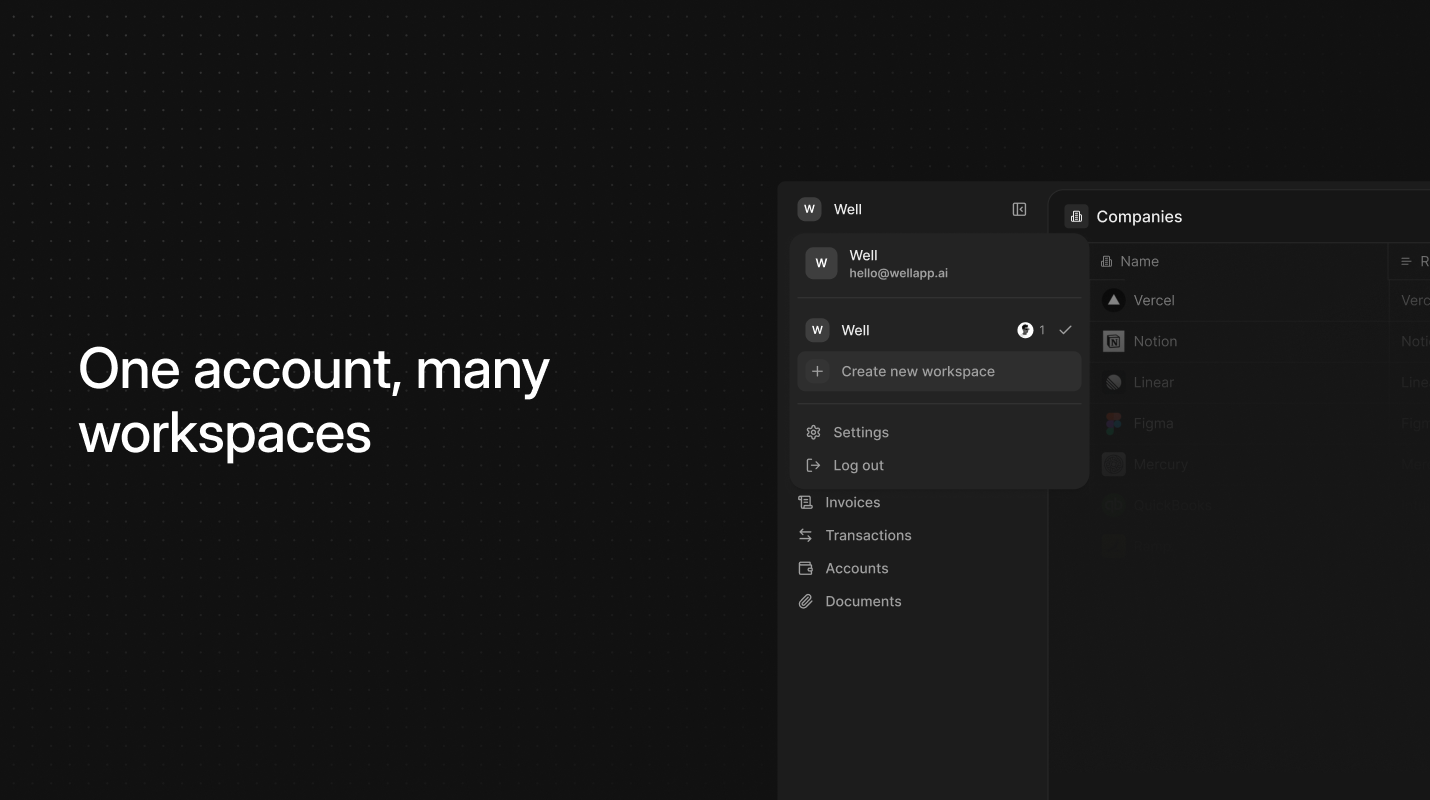 Multiple workspaces