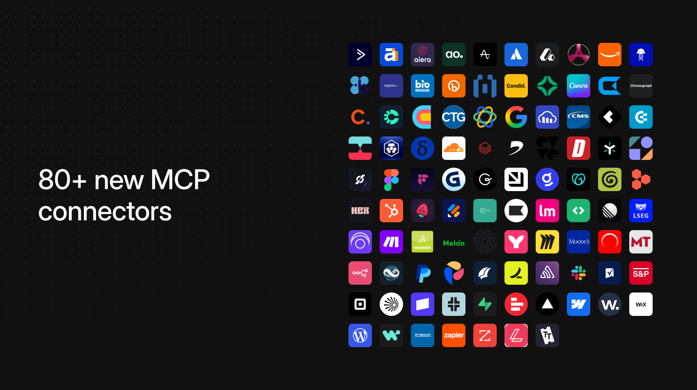 80+ new MCP connectors