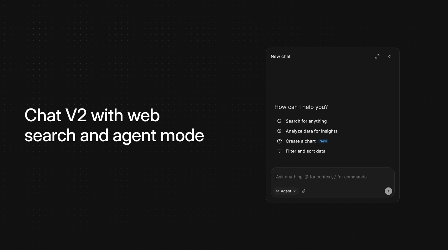 Chat V2 with web search and agent mode